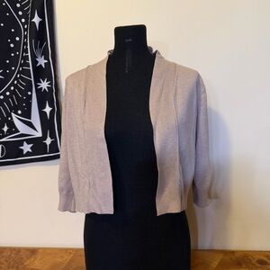 Danibe Open Cardigan Sweater Women's XL Tan Viscose Nylon 3/4 Sleeve